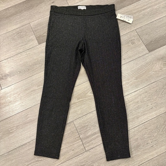 Nanette Lepore Pants - NWT Nanette Lepore Black with Silver Sparkle Pattern Pull On Pant Size Large